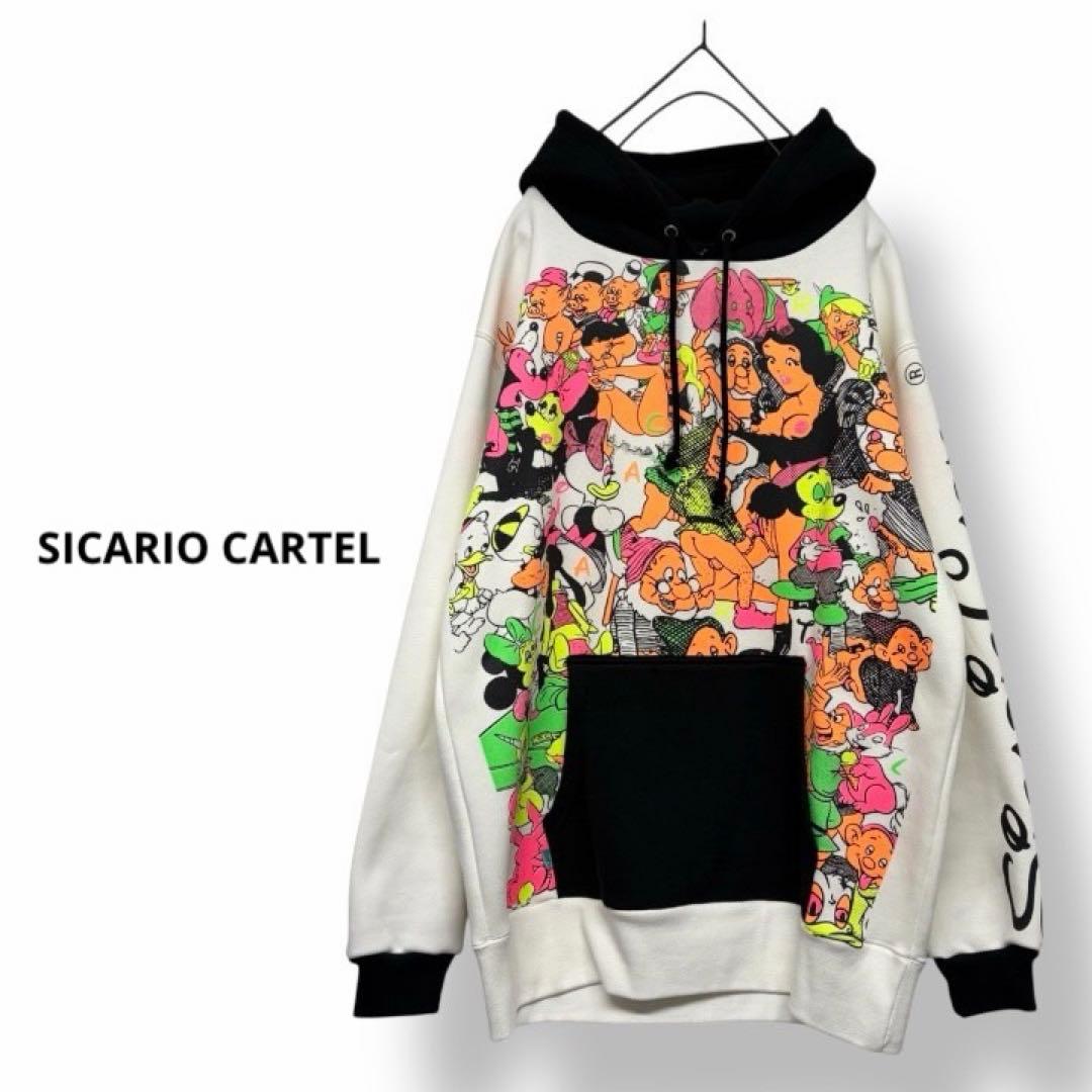 SICARIO CARTEL シカリオカルテル 総柄パーカー 袖プリパーカー SICARIO CARTEL シカリオカルテル 総柄パーカー 袖プリパーカー - メルカリ