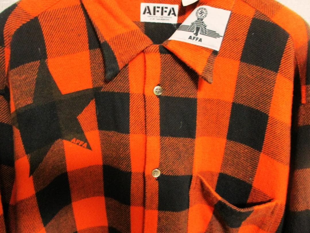 AFFA 思想家 ネルシャツ マルクス オレンジ×ブラック lサイズ 激レア