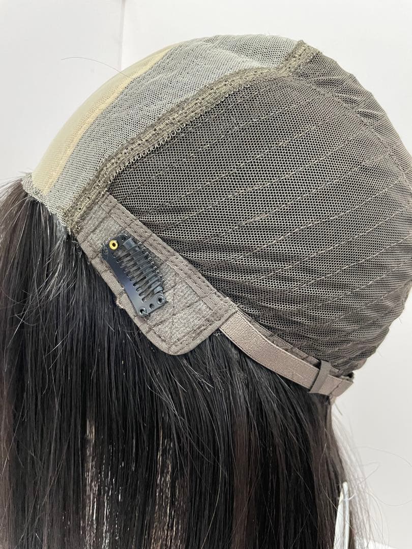 フルウィッグ人毛100%人毛ウィッグ医療ウィッグロングストレート広い