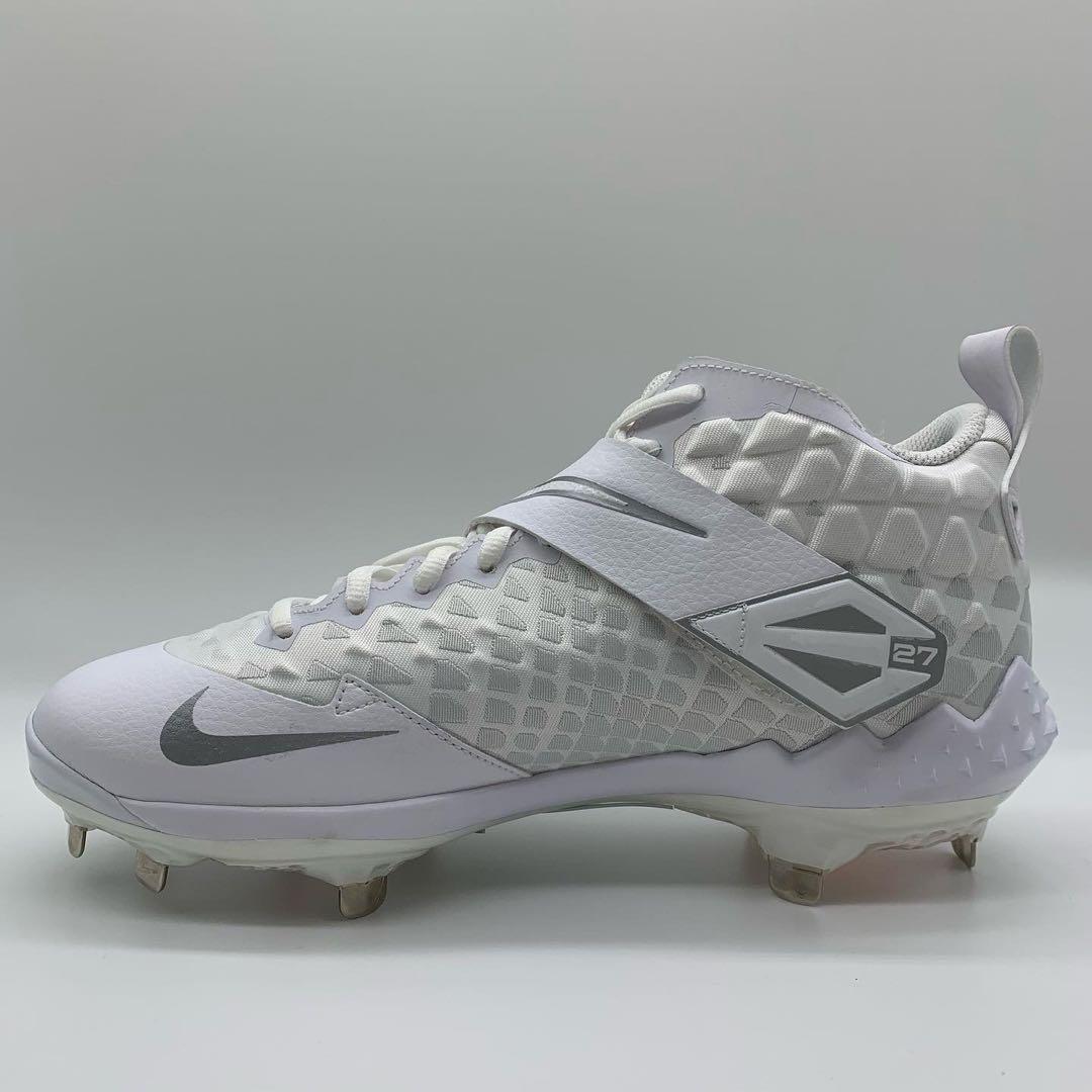 NIKE 野球 スパイク ホワイト 白 28㎝ ミドルカット 金具 - メルカリ