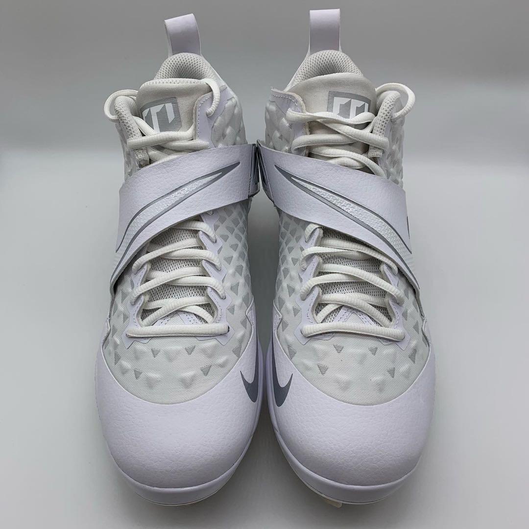 NIKE 野球 スパイク ホワイト 白 28㎝ ミドルカット 金具 - メルカリ