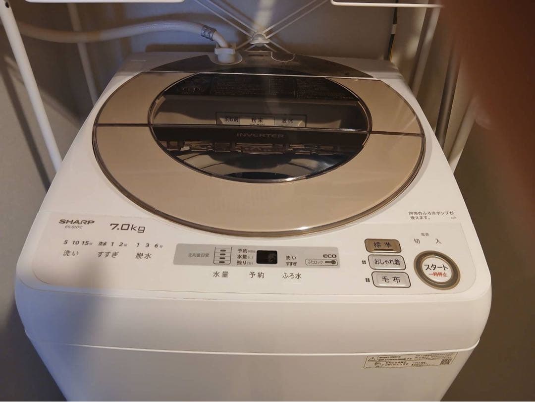 美品　2023年製　SHARP 縦型洗濯機 7.0kg ホワイト