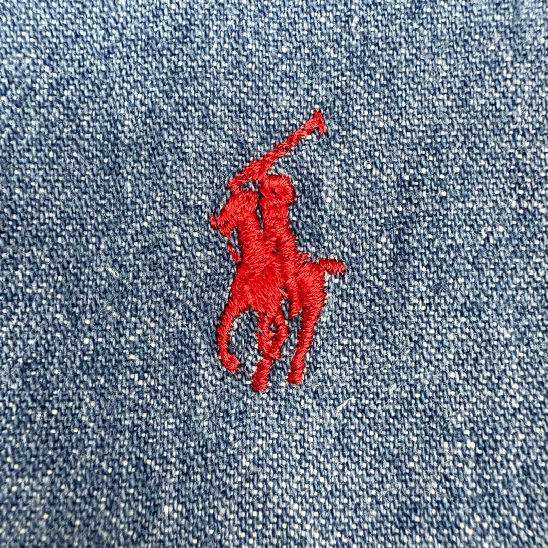 90s00s ラルフローレン BD デニムシャツ 長袖 ポニー刺繍 ヴィンテージ