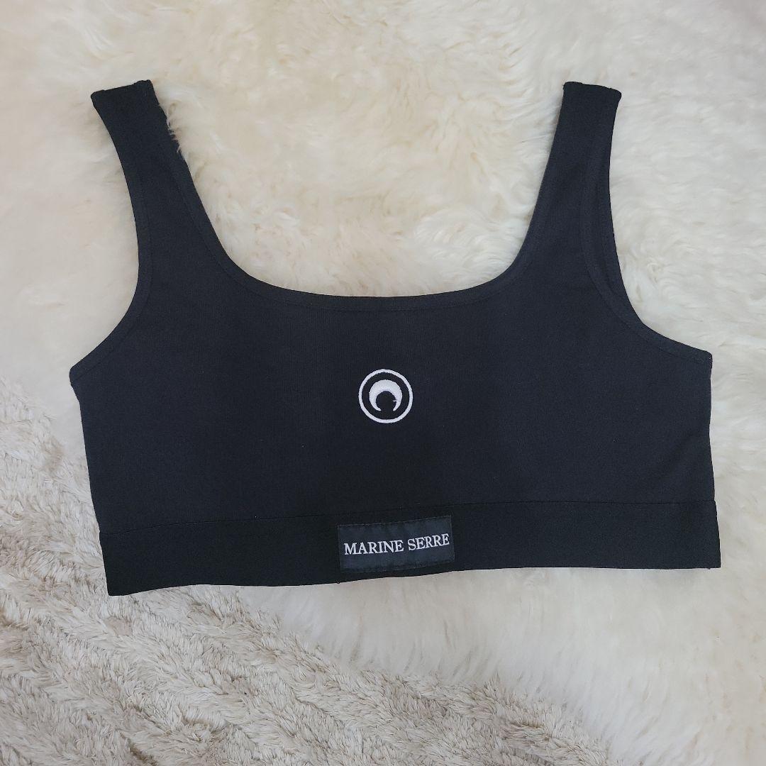 MARINE SERRE ブラック スポーツブラ MARINE SERRE（マリーンセル） マリーン セル スポーツブラ Organic