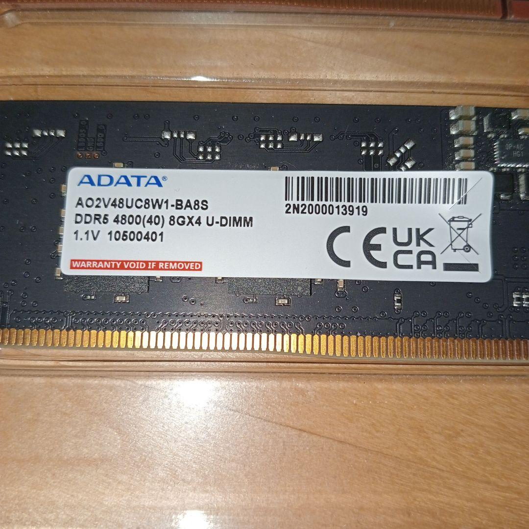 ADATA DDR5- 4800 8GB 1.1V メモリ