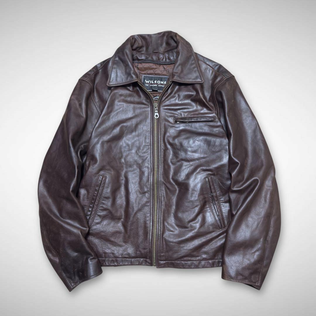 シングルライダースレザージャケット ドリズラージャケットチョコレートブラウン短丈 古着 90s〜 DAYTONA レザー ジャケット 短丈 ブラウン 本革 ユーロ