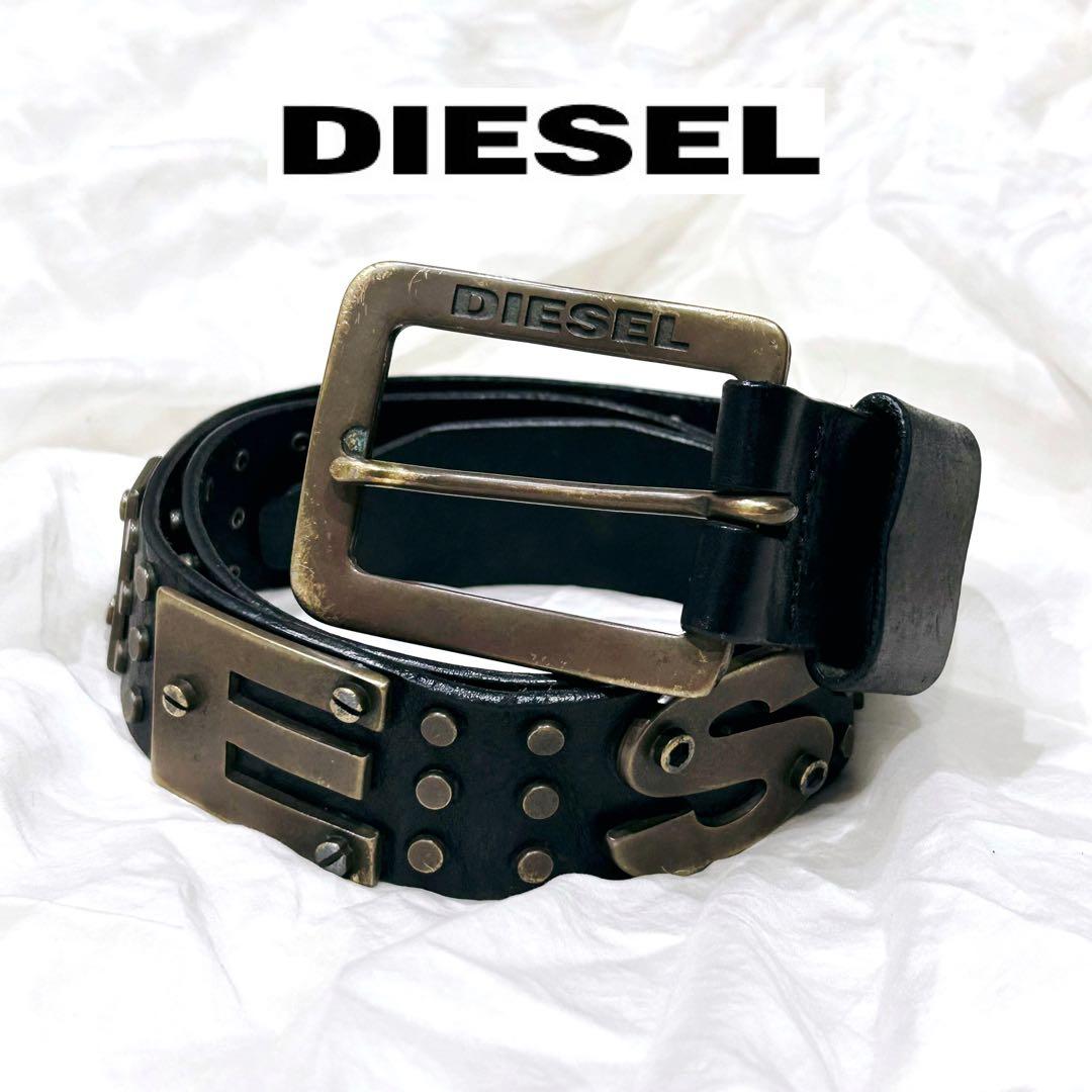 vintage diesel studs belt y2k 00’s ˣ² ꜱᴄʀᴇᴡ & ʙᴏʟᴛꜱ] 2000s Diesel Industrial Leather Belts