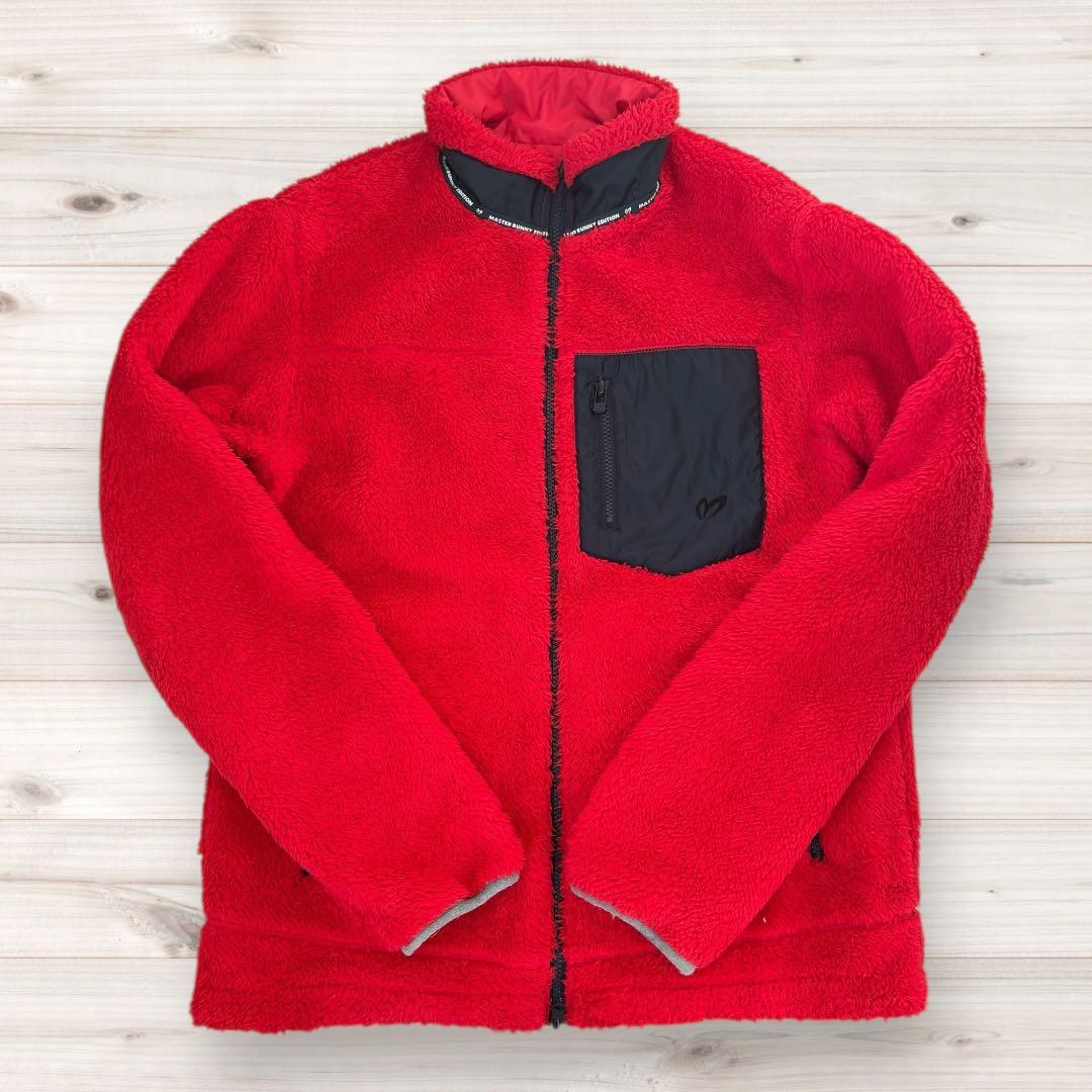 【極暖】マスターバニー リバーシブル ブルゾン 5/L フリース×ナイロン 赤 極暖】マスターバニー リバーシブル ブルゾン 5/L フリース×ナイロン