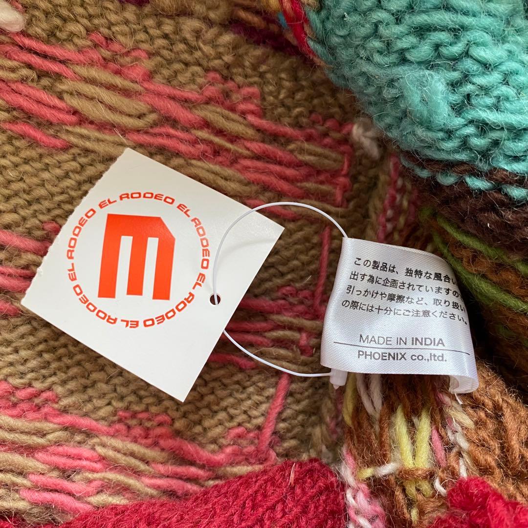 未使用品 EL RODEO エルロデオ パッチワーク ニット コート ニコちゃん