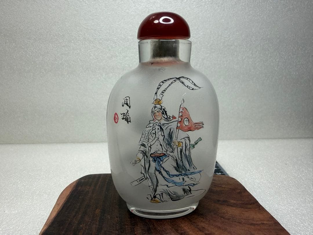 中国風 フロストガラス內繪 鼻煙壺 三国志 「周瑜」 中國傳統文化 無形
