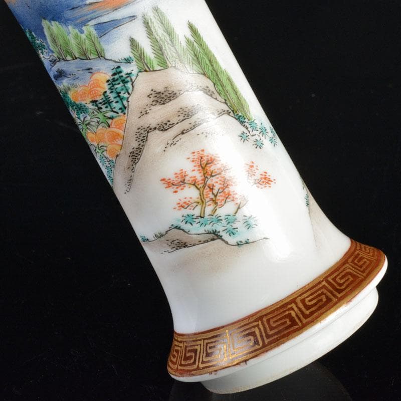 九谷焼 金栄堂 色絵金彩 山水人物文瓶 V R4800 - メルカリ
