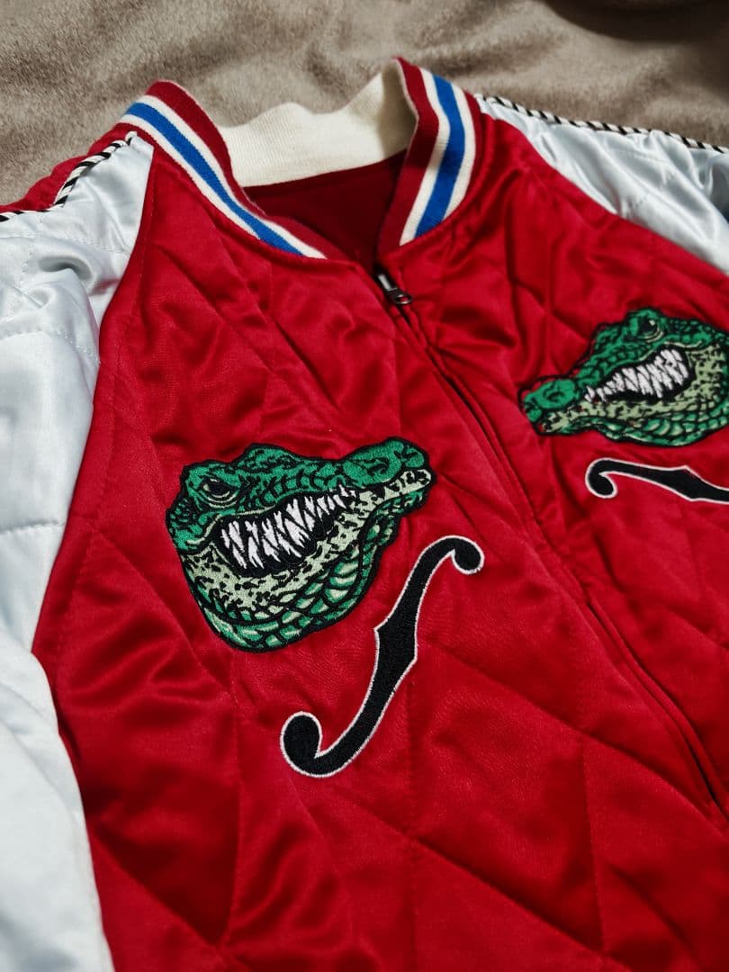 未使用近 BILLVAN2面用 別珍 日本限定 ワニ ワシ スカジャン 美品