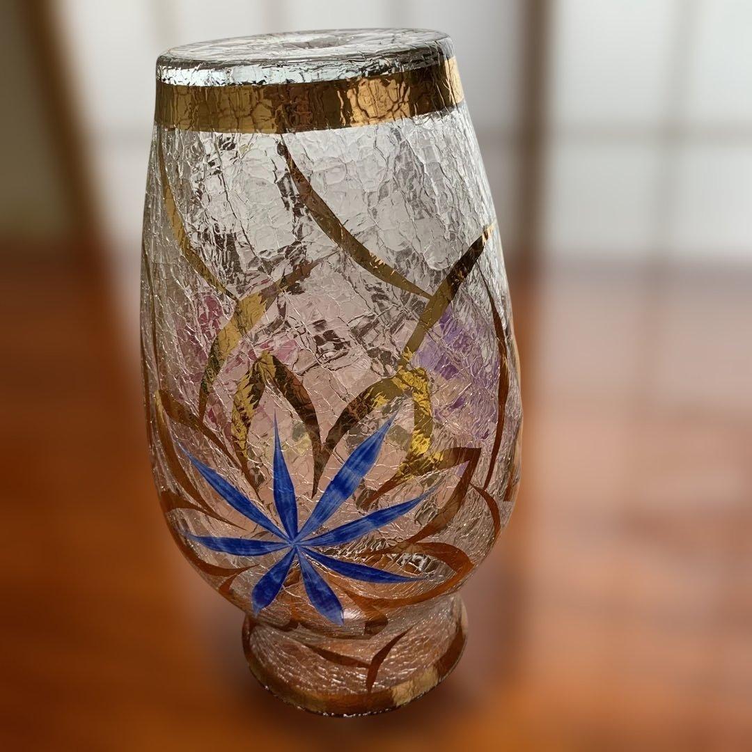週末特価】ボヘミアンガラス チェコ 伝統工芸品 フラワーベース - メルカリ