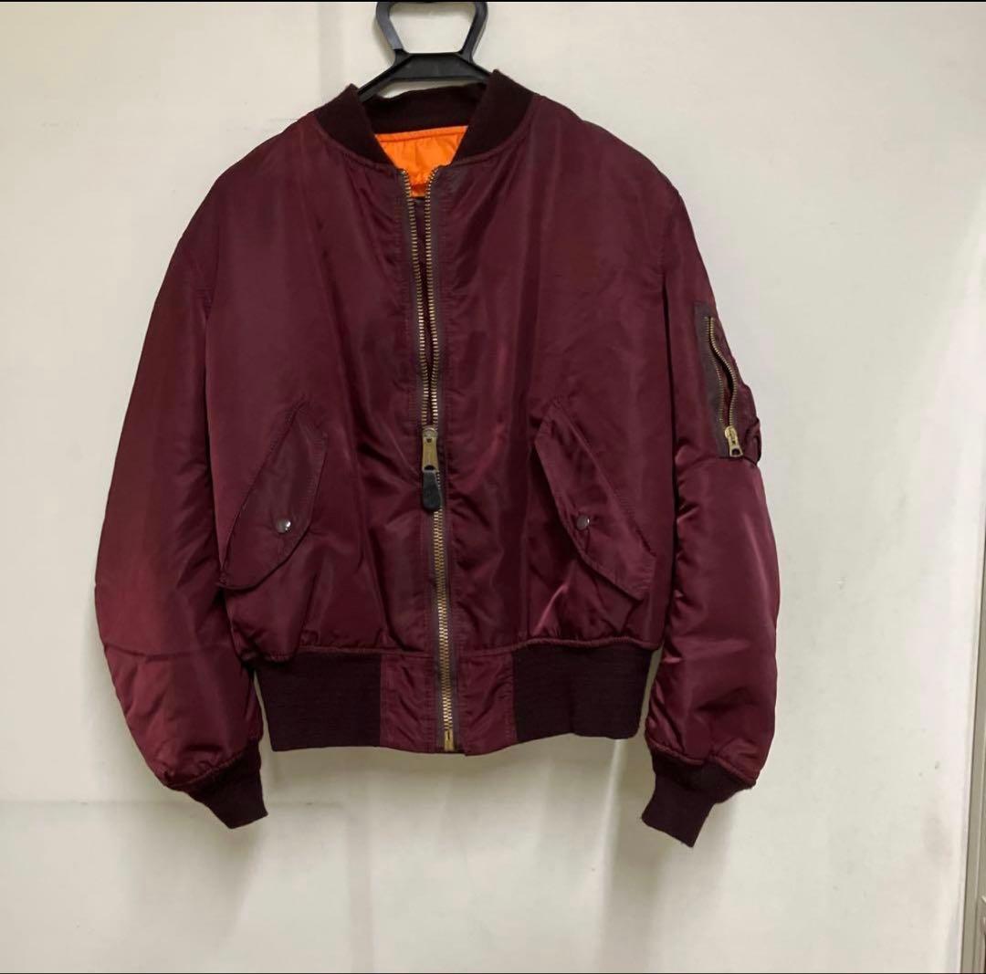 希少】 90s ALPHA MA-1ジャケット USA製 IDEAL ボルドー
