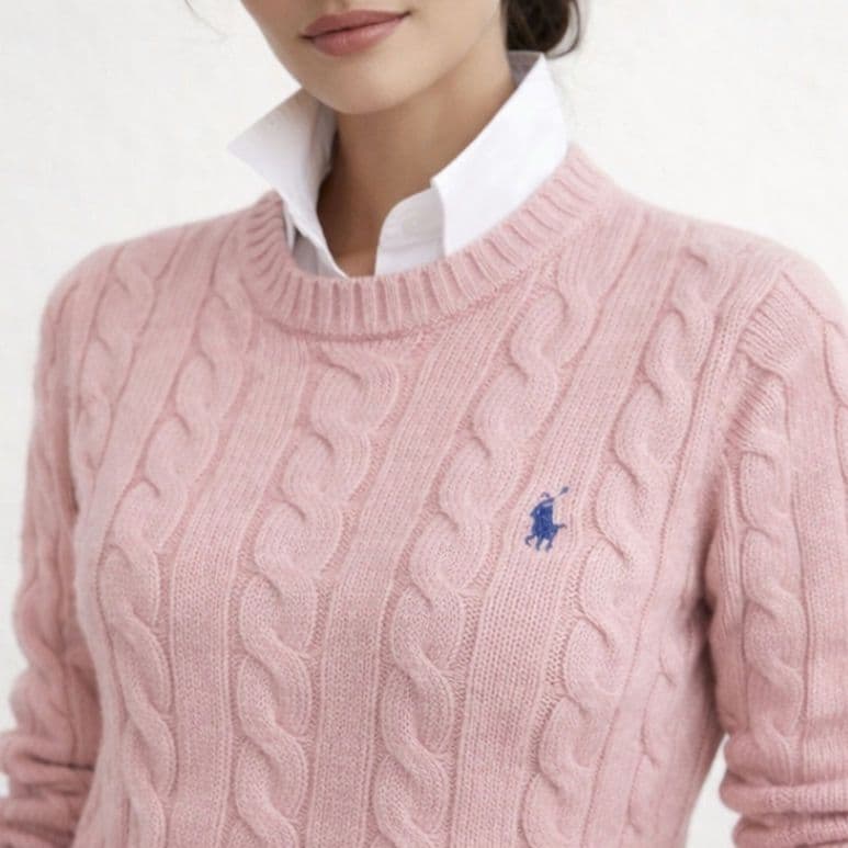 極美品】ポロラルフローレン ケーブルニット 大人気カラー 桜色 ピンク