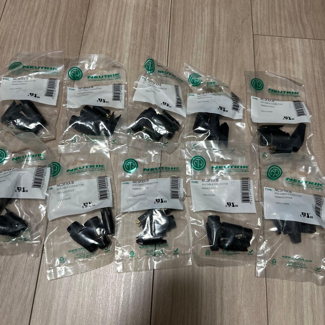 NEUTRIK NC3FXX-B XLRコネクタ 10個セット Neutrik NC3FXX-B 3-pole Female XLR Cable-mount Connector | Sweetwater