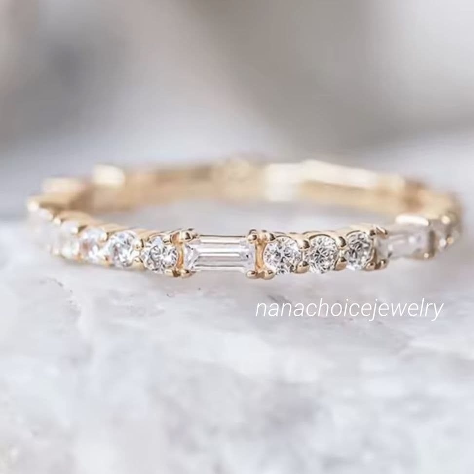 1539 高級 sona ダイヤモンド フルエタニティ リング 長方形 ゴールド