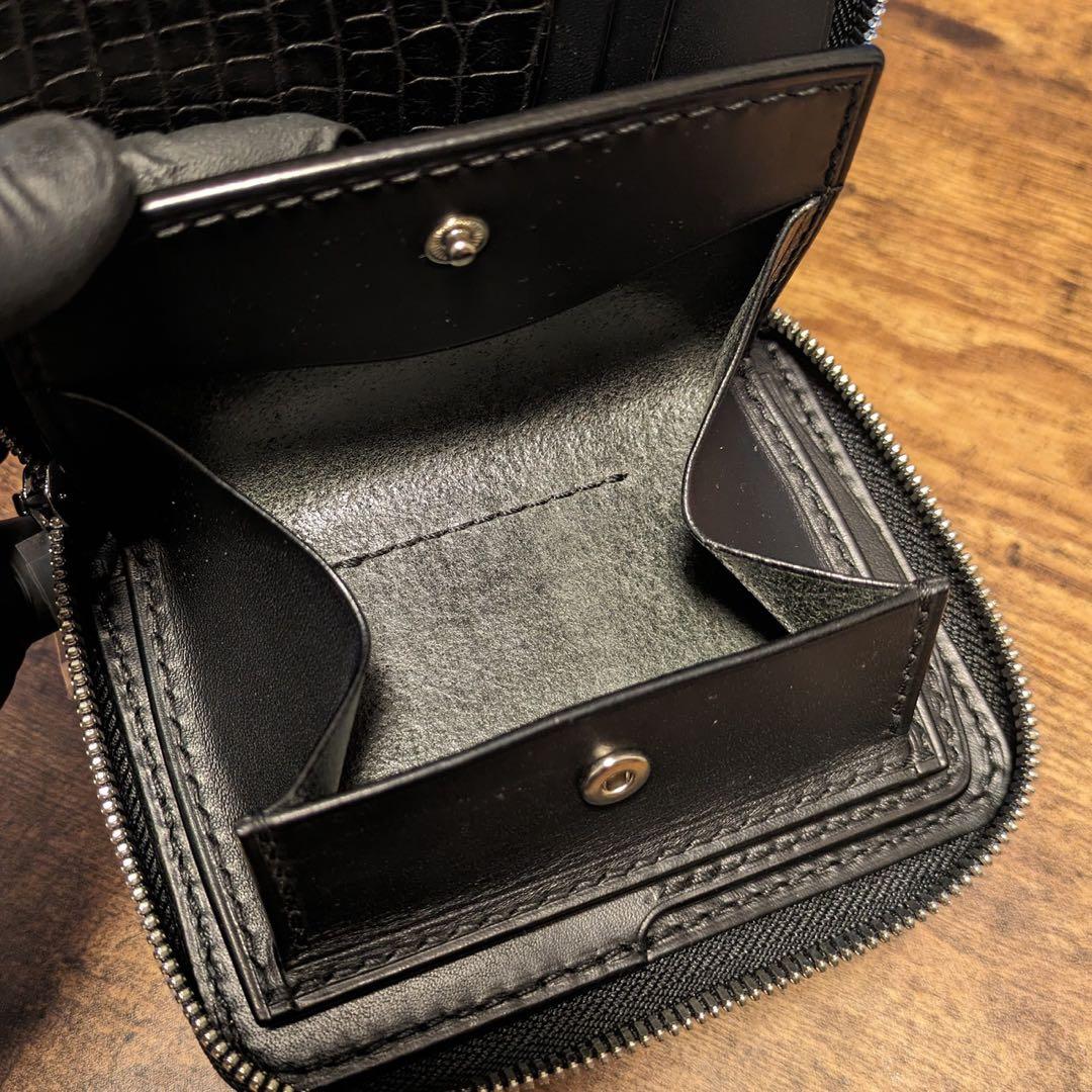 アリゲーター“ディープブラック”ジッパーミドル〜 no9ray - メルカリ