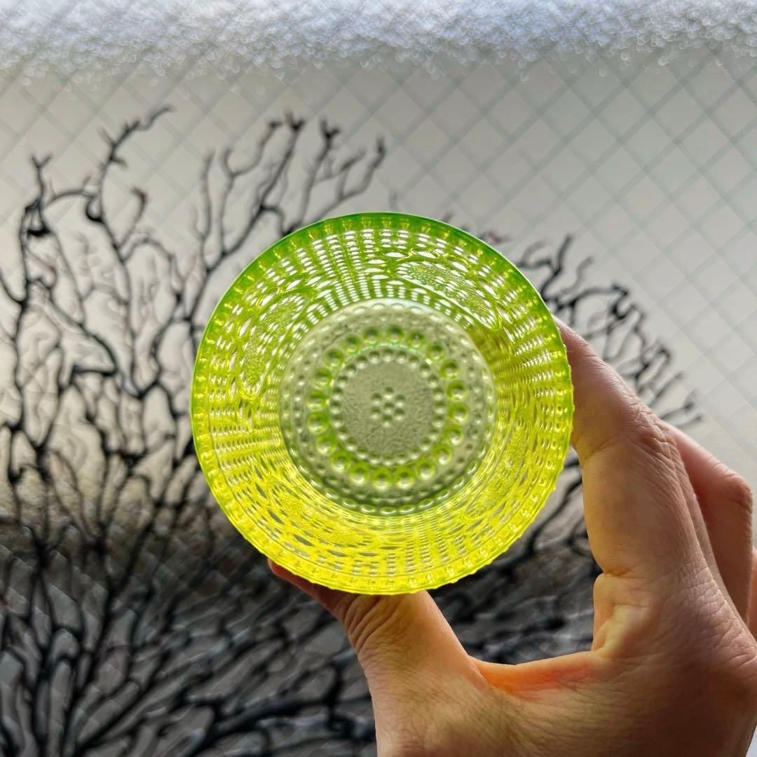 骨董 時代ガラス フィンランド グラッポニア グラス コップ ウラン1客