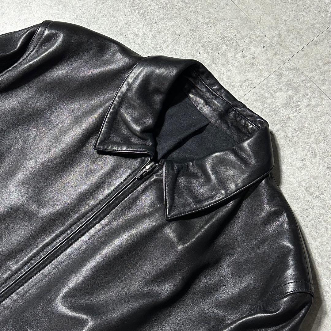 90s 美品 agnes b homme レザージャケット ブルゾン - メルカリ