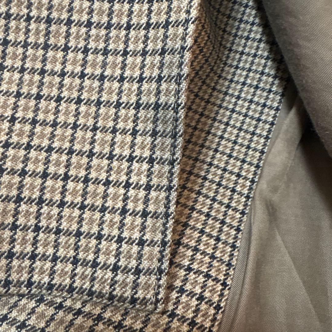 AURALEE ガンクラブチェック、ステンカラーコート 茶ベージュ系