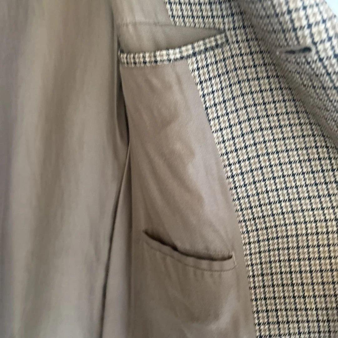 AURALEE ガンクラブチェック、ステンカラーコート 茶ベージュ系