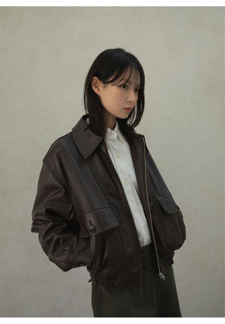 ohotoro A2 Lambskin Jacket brown - メルカリ
