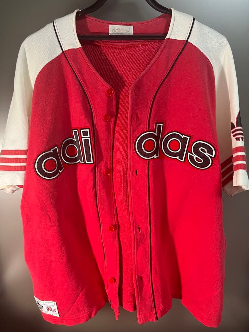 希少】Lサイズ80s-90s デサント製 adidasベースボールシャツ風 - メルカリ