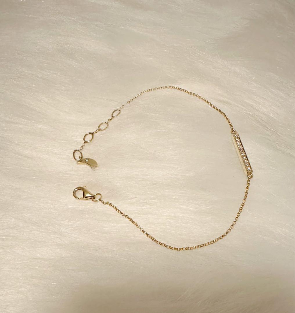 新年限定値下げ K14 ダイヤモンド ホワイト+ブラック ブレスレット 1.6g