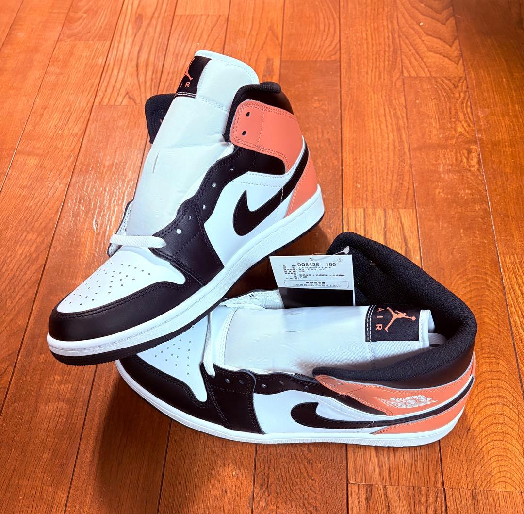ツ*ツ様 値下げしました！新品 Air Jordan 1ミッド白 黒 ピンク28