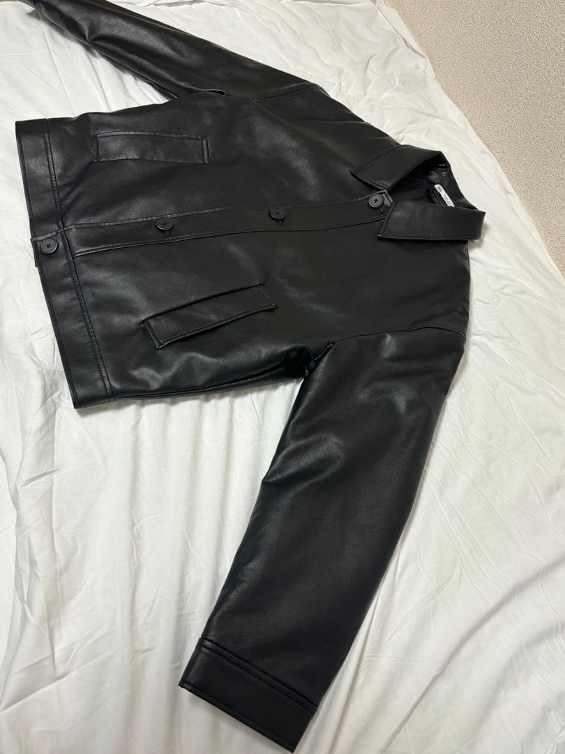 ZARA 新品未使用 フェイクレザー スクエアカットフィット ジャケット