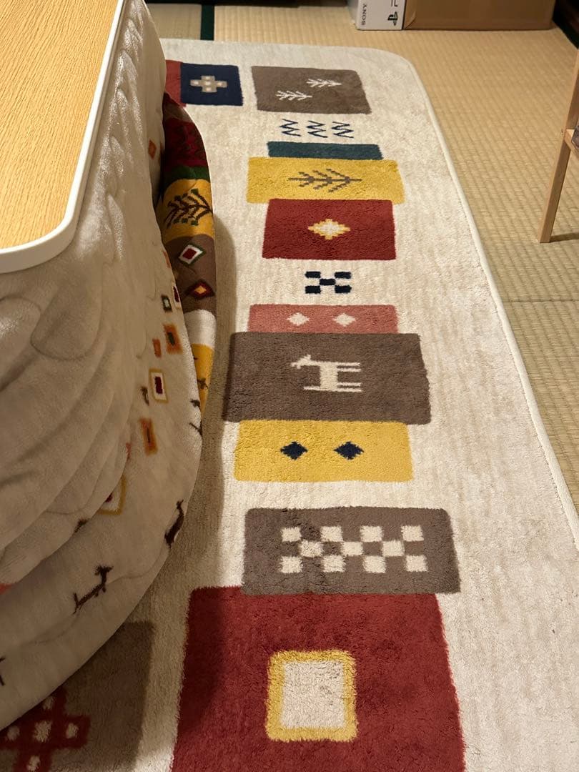 ニトリ こたつ フルセット スクエアこたつ ホワイト・ナチュラルウッド