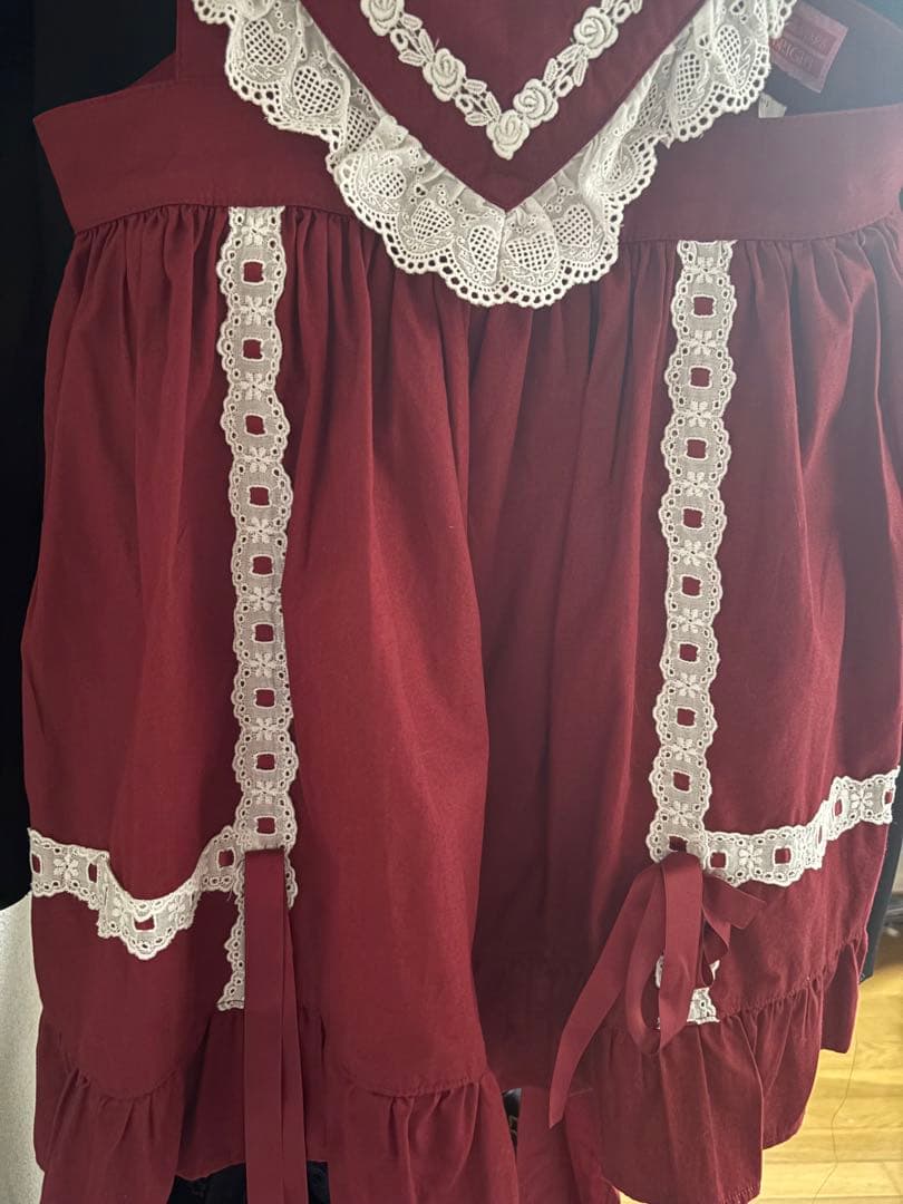 baby the stars ハートエプロン　エンジ Red