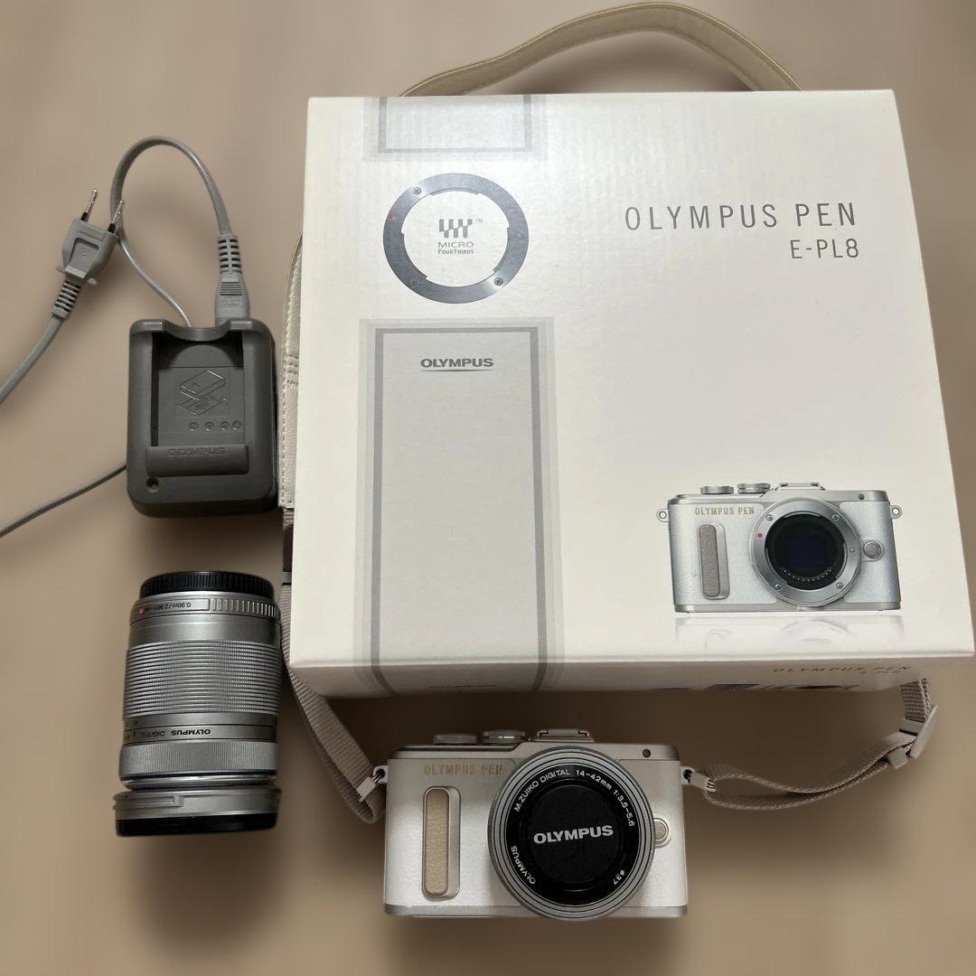 OLYMPUS PEN E-PL8 ホワイト　ダブルズームキット オリンパス（OLYMPUS） 【中古】OLYMPUS PEN E-PL8 EZ ダブルズーム