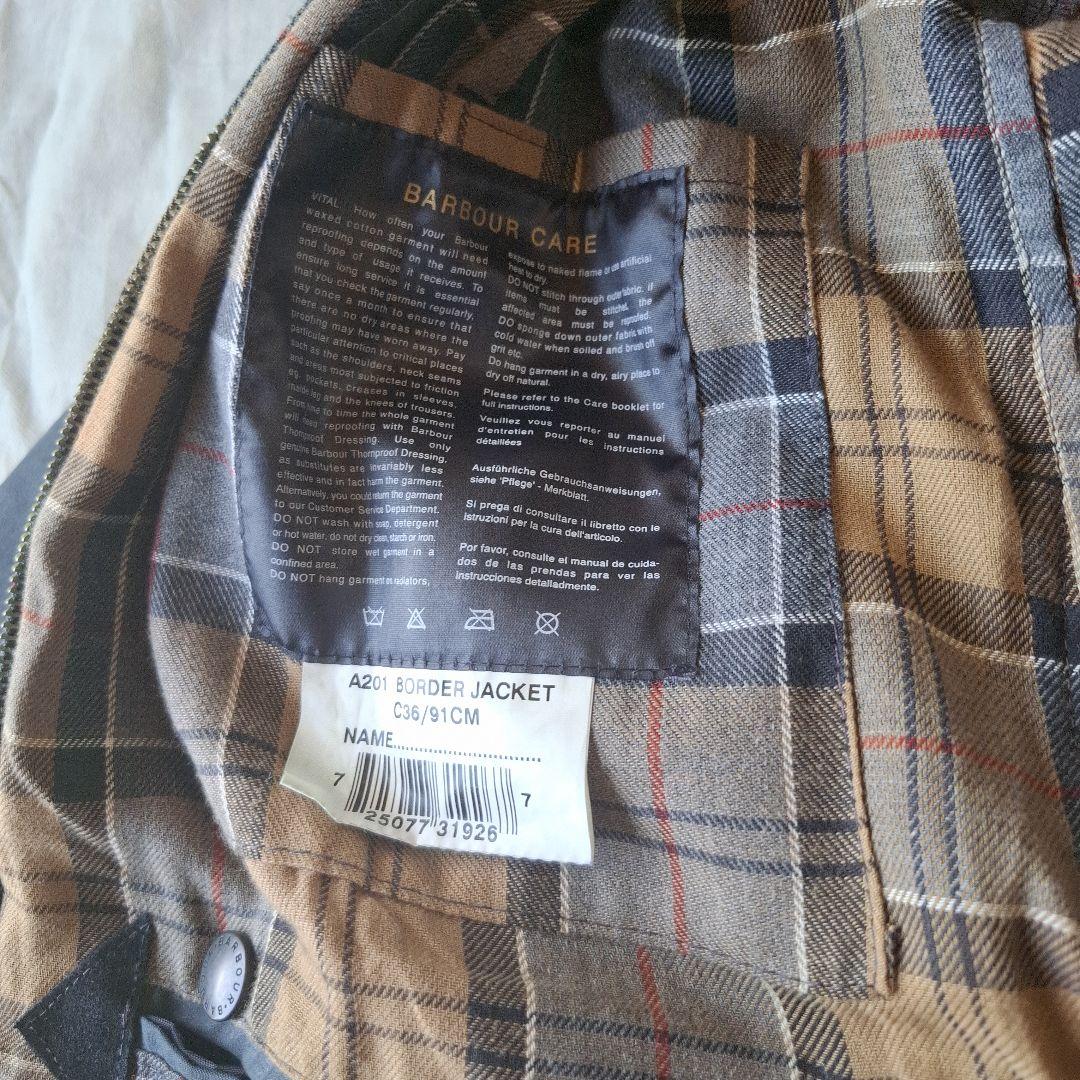 バブアーボーダーネイビーブラウンステッチ稀少!ほぼ新品 00,s 36