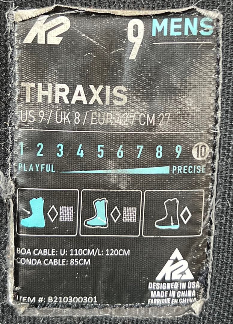 【即日発送】K2 ケーツー　スノーボードブーツ　THRAXIS 27.0cm