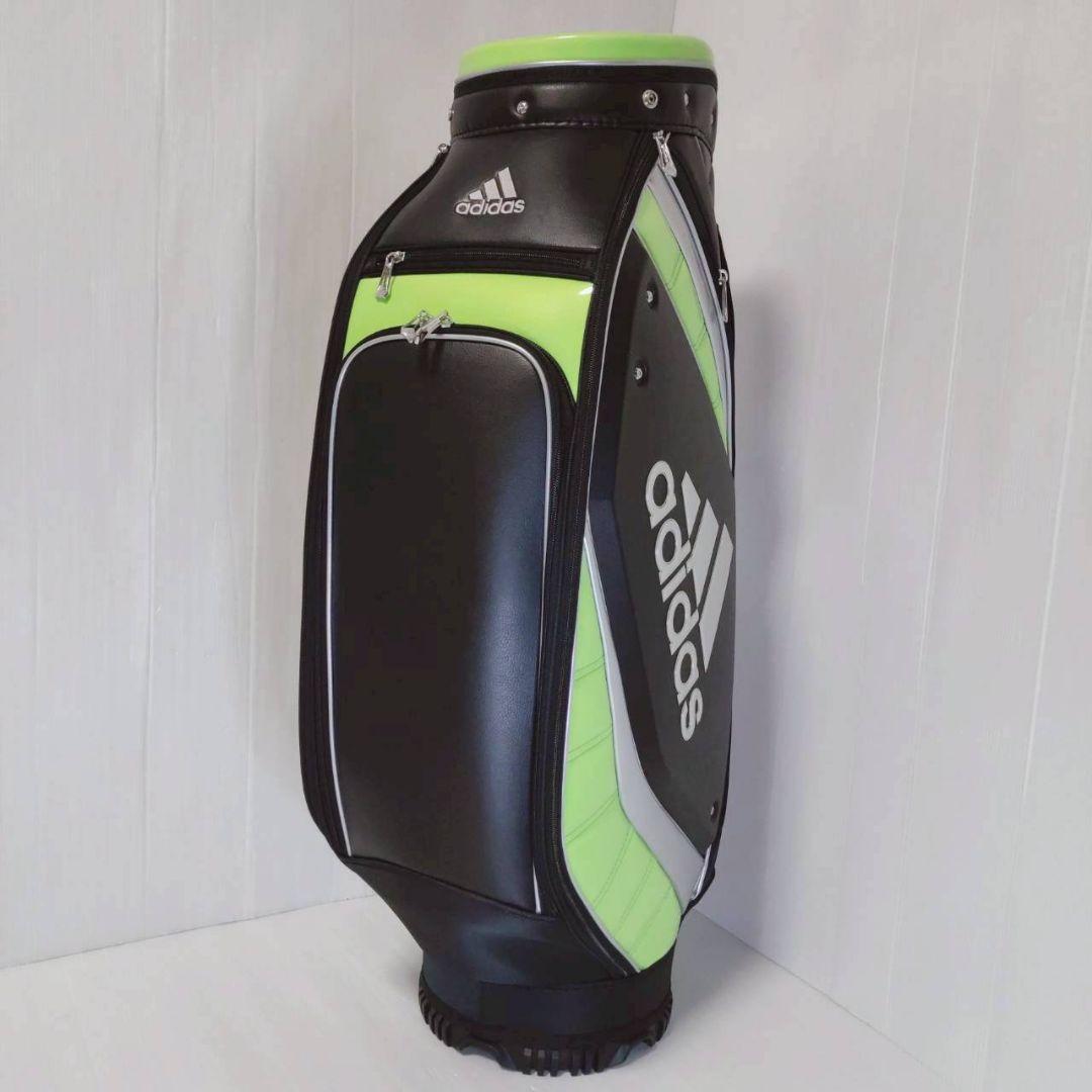 新品未使用】アディダス キャディバッグ AWU25 ブラック/緑 9.5型