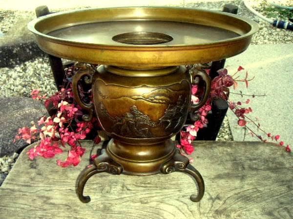 ♥銅製　薄端　5.3kg　花瓶　花器　骨董　古玩　中国　レトロ　アンティーク