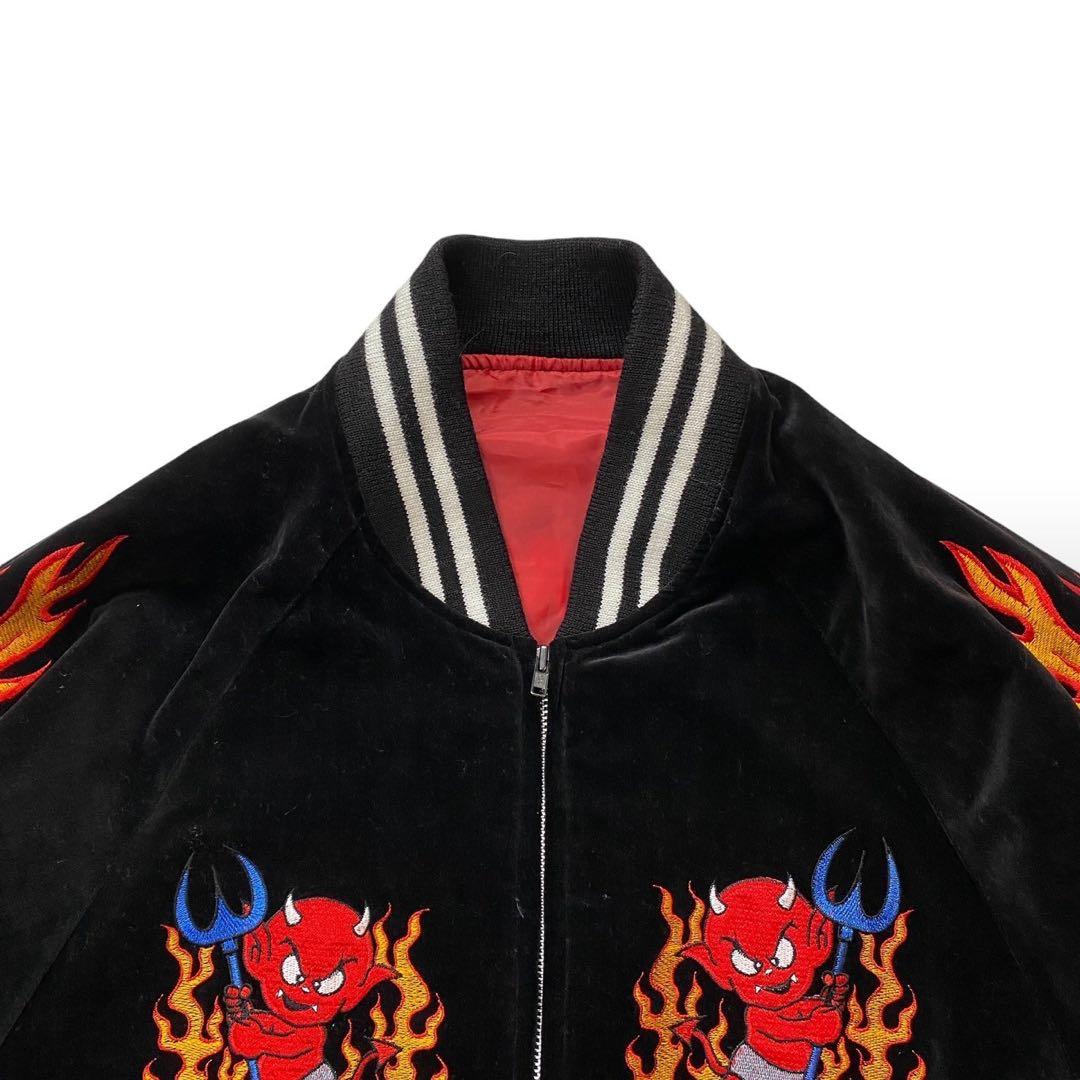 RED HOT DEVIL レッドホットデビル 刺繍 スカジャン - メルカリ