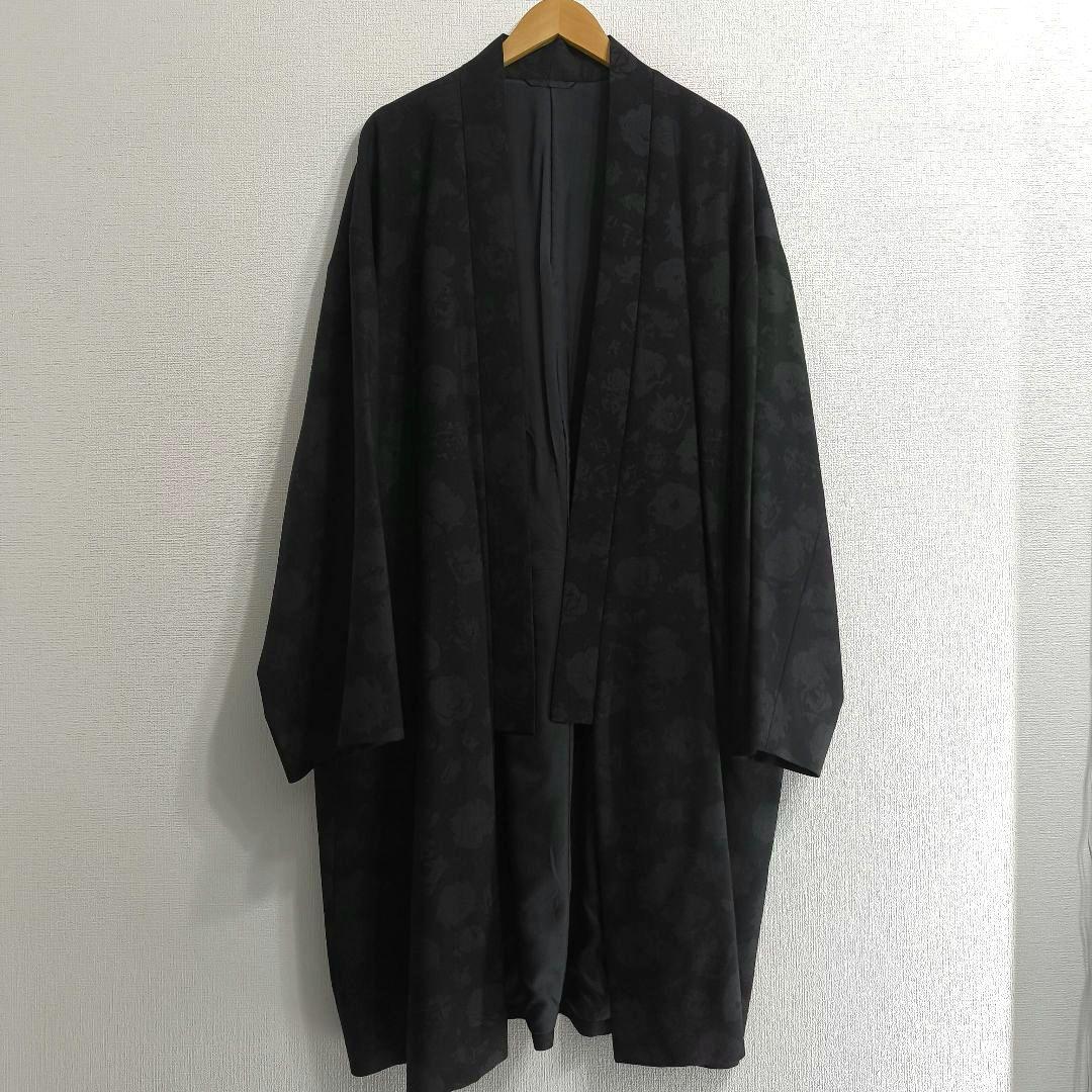 ラッドミュージシャン　黒　コート　和コート　総柄　花柄　モード ラッド ミュージシャン新作、19世紀絵画から着想を得た花柄ウール