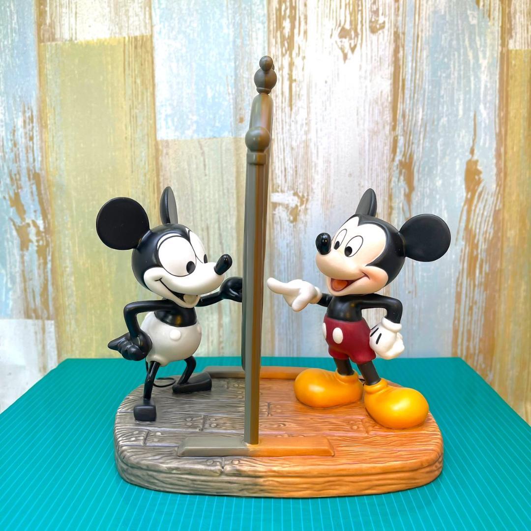 レア★WDCC ミッキーマウス ミッキー 鏡 かがみ 今と前 陶器製 フィギュア
