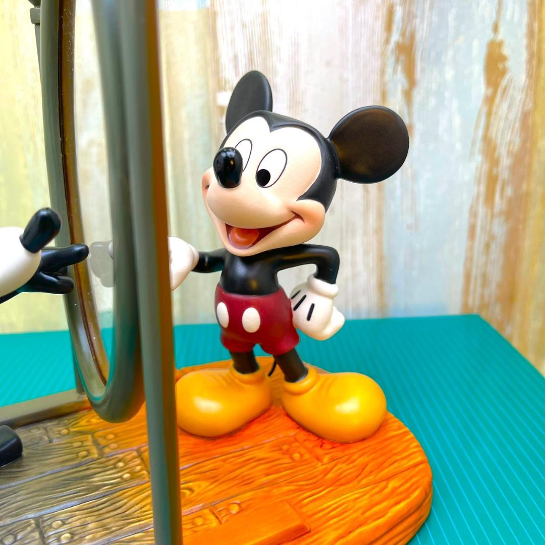 レア★WDCC ミッキーマウス ミッキー 鏡 かがみ 今と前 陶器製 フィギュア