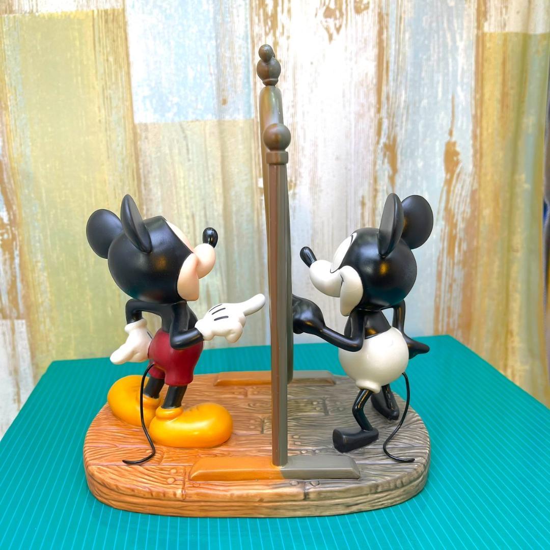 レア★WDCC ミッキーマウス ミッキー 鏡 かがみ 今と前 陶器製 フィギュア