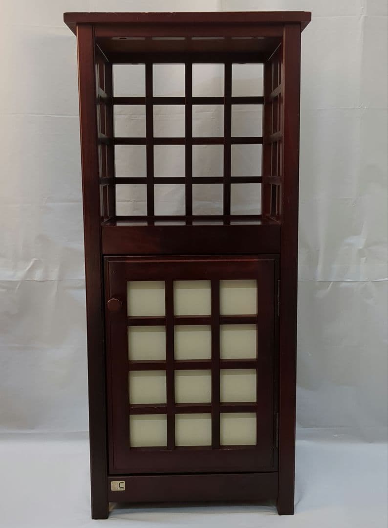 レトロ 木製ラック 電話台 ファックス台 ダークブラウン アヤノ 電話台 マホガニー天然木 幅42cm （ 電話 ファックス台 収納棚 収納