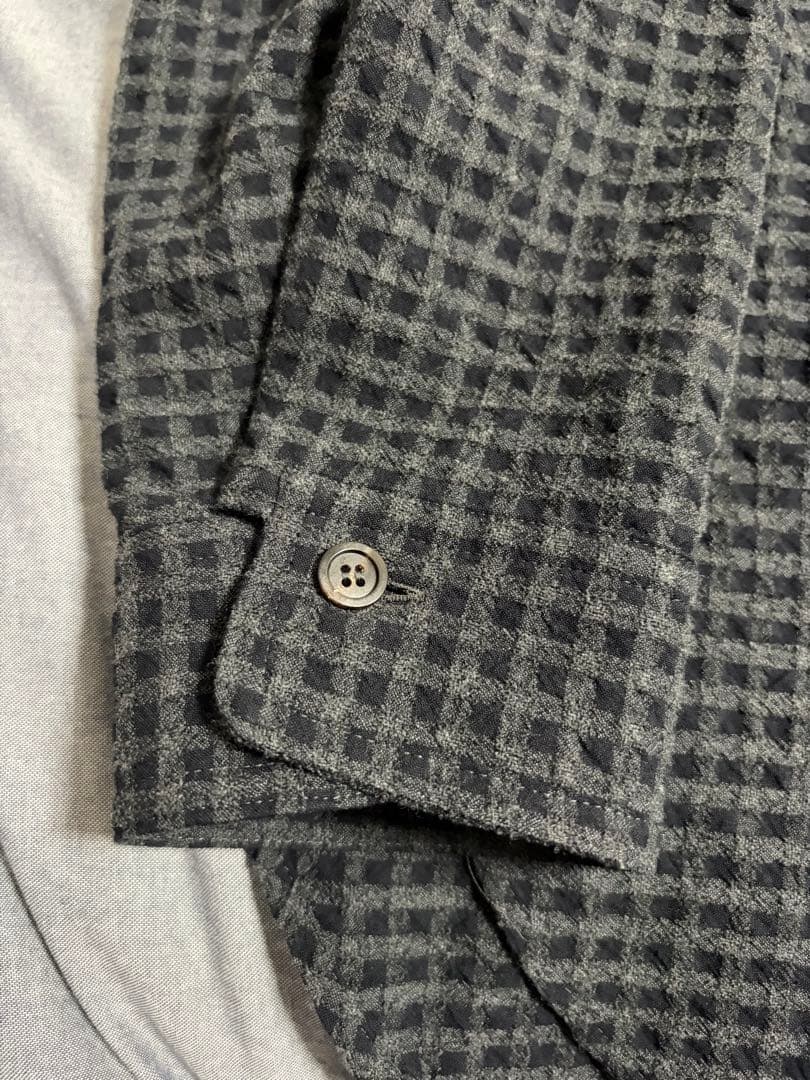 Cornier コルニエ ウールコットンチェックシャツ ブラック Lサイズ