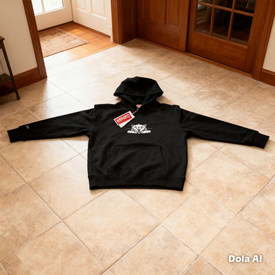 KENZO ブラック パーカー 虎刺繍 XLサイズ。 - メルカリ