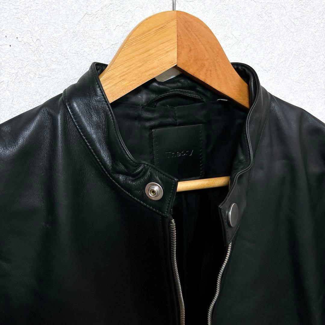美品】Theoryセオリー シングルレザーライダースジャケット 牛革