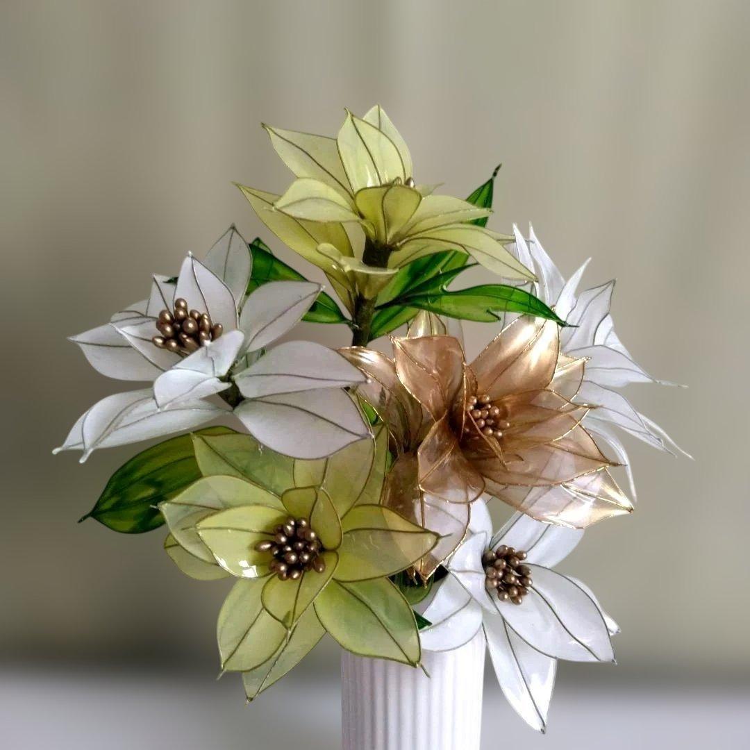 ポインセチア 6本） アメリカンフラワー、ディップフラワー - メルカリ