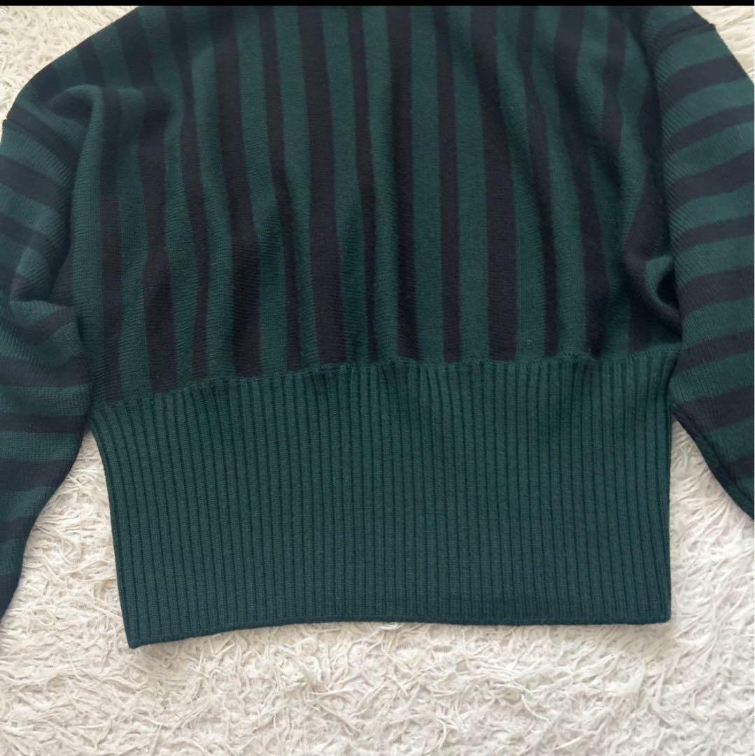 S*Q様 MARNI ダークグリーン ブラック ストライプ ニットM - メルカリ