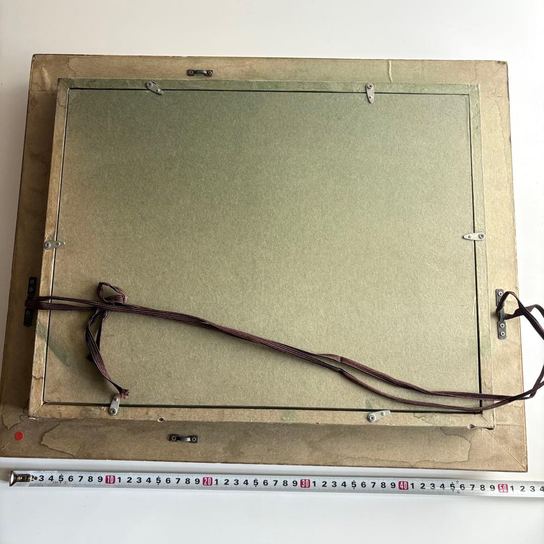 油彩 作者不詳・邦・Kuni「奥入瀬」F4 額装 油絵